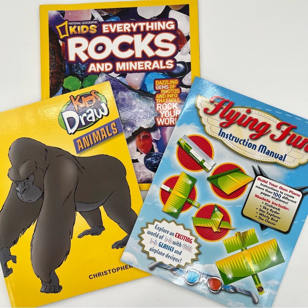 Books for Kids Rocks Minerals Drawing Animals Paper Airplanes Scienc…